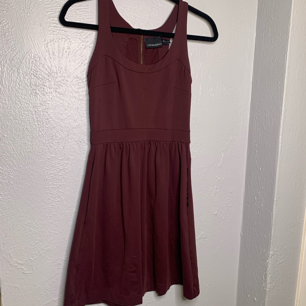Cynthia Rowley Maroon Dress with Pockets